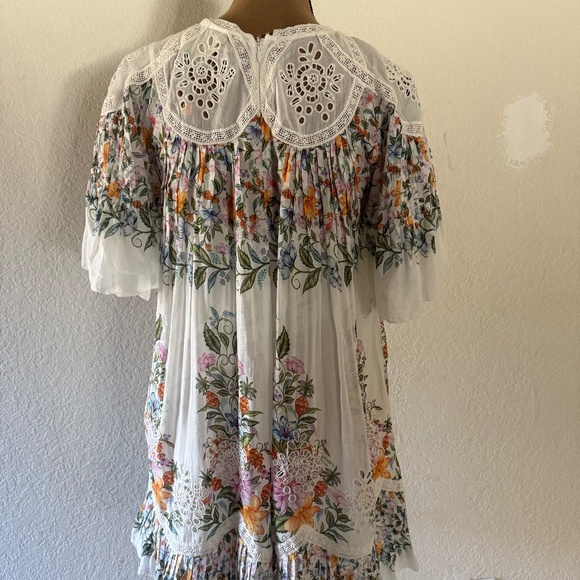 FARM RIO Off-White Sweet Bloom Bouquet Mini Dress NWT Size Small - Picture 4 of 10
